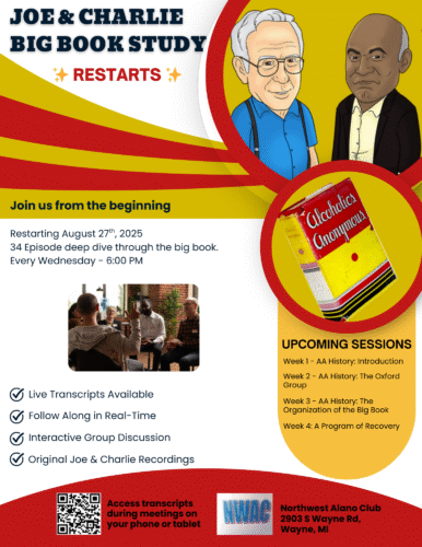Joe & charlie big book study restart flyer