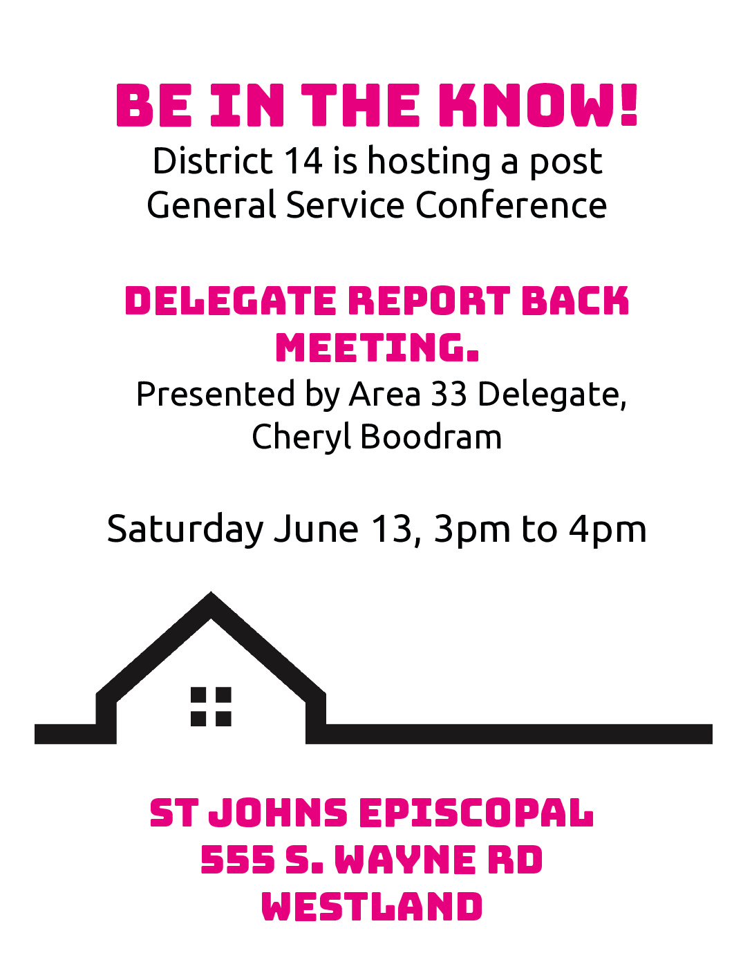 District 14 – Post General Service Conference Report Meeting